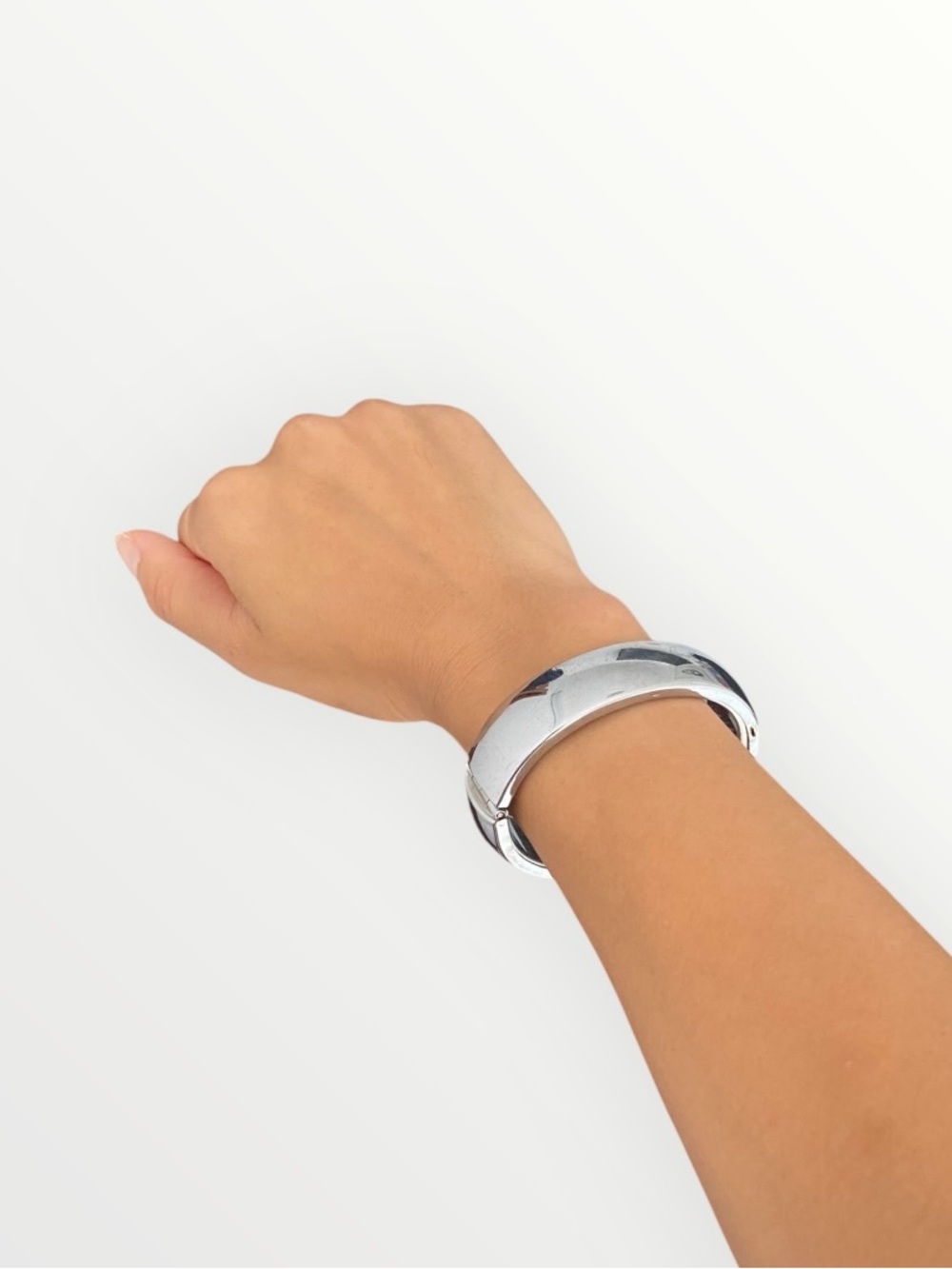 Silver Hinged Bangle Bracelet